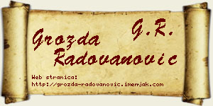 Grozda Radovanović vizit kartica